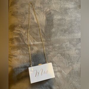 MRS white clutch purse